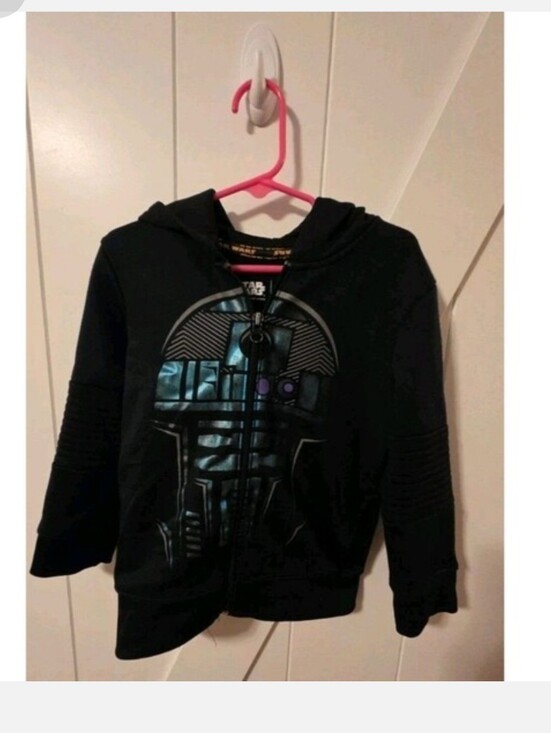 Star Wars Other - Star Wars R2D2 Zip Up Hoodie with Blue Foil Print Size 4